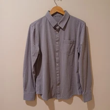 Kit & Ace Shirt Mens M Gray Performance Stretch Casual Comfort Preppy Work Golf