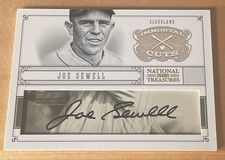 2012 Panini National Treasures Joe Sewell Immortal Cuts Auto Autograph /99 HOF
