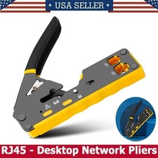 RJ45 Crimp Tool, Compact Design for Cat5e/Cat6 Connectors, All-in-One Pliers