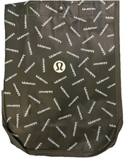 Lululemon Small Green and White Repeat Logo Reusable Shopping Bag New
