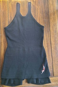1930s Jantzen Wool Swimsuit Diving Girl Logo Black Art Deco Rare VTG