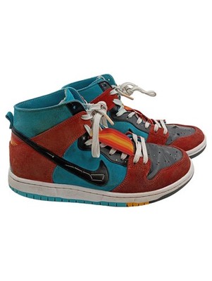 Nike SB Dunk High Sneaker Herren 44.5 Rot Türkis