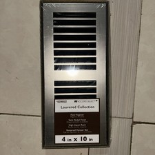 Accord Select Louvered 4-in x 10-in Abs Resin Floor Register in Satin Nickel