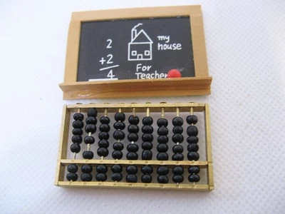 Puppenhaus - Zubehör - Maßstab 1:12 Tafel + Abakus- Øca4,5cm x 3cm (324) - Bild 1 von 3
