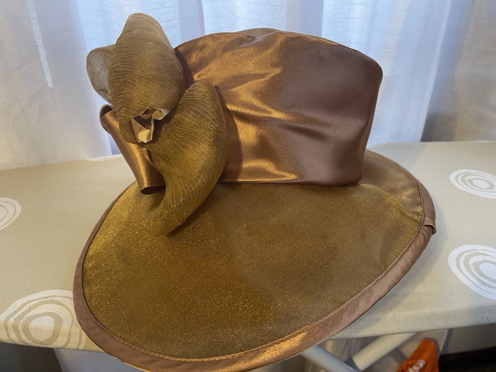 Ashro GoldFormal Statement Hat Sequined Derby Box… - image 4