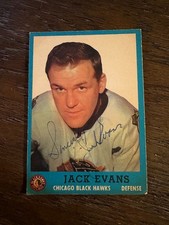 Jack Evans Chicago Black Hawks signed autographed Hockey card 1962 1963 NHL