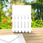 PACK 6 BEAUTIFUL BLANK PICKET FENCE CARDS & ENVELOPES READY TO DECORATE F1