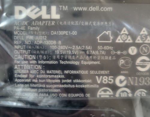 NEU Original Dell 130W Netzteil DA130PE1-00 NEU mit Stromkabel - Bild 3 von 3
