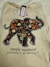 Womens Large Simply Southern,  Elephant  Design, "Conserve & Protect"