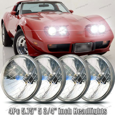 4pcs 5 34 5.75 Round Headlights Hilo Beam Lights For Chevy Corvette C3 68-82