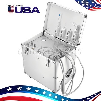 AZDENT Portable Dental Delivery Unit - 4 Holes, Air Compressor, Syringe, Suction - BD-402A