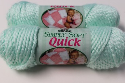 Caron Simply Soft Quick Yarn #0008 SOFT GREEN 3oz Crochet Knitting 2PK