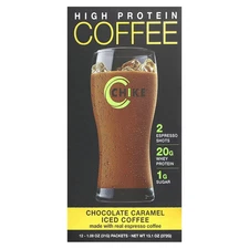 2 X Chike Nutrition, High Protein Iced Coffee, Chocolate Caramel, 12 Packets, 1.