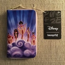 Loungefly Disney Hercules Muses Clouds Purple Zip Around Wallet NWT