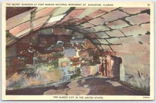 Vintage Secret Dungeon Fort Marion National Monument Postcard FL