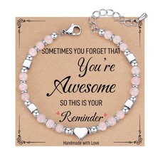 Birthday Gifts for Women, Inspirational Gifts for Women, Pink Friendship Bracele