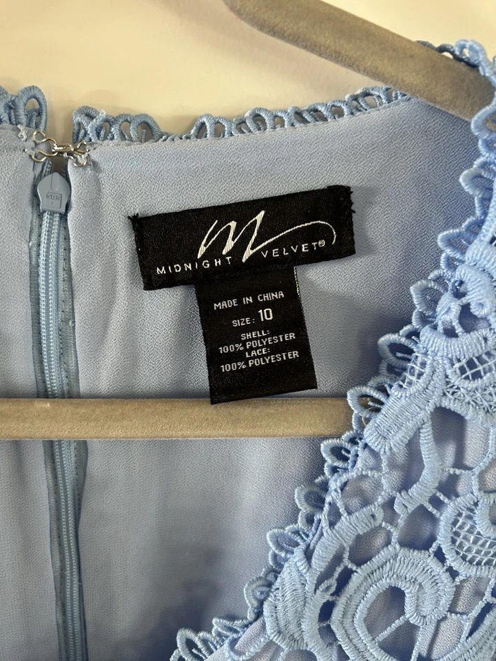 Midnight velvet women’s light blue dress size 10 - Image 3 of 4