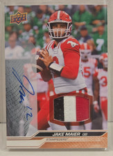 2024 Upper Deck CFL Football Autograph Patch Parallel #3 Jake Maier /99 AUTO