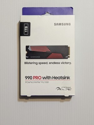 Samsung 990 PRO 1TB NVMe PCIe 4.0 2280 SSD w/ Heatsink (MZ-V9P1T0GW) Sealed New
