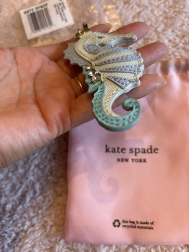 RARE HTF kate Spade Seahorse Jewel Gemstone Crystal Sea Horse Keychain Fob - Picture 7 of 16