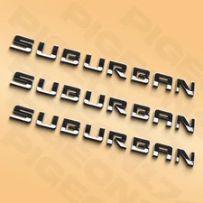 3D Door Emblem For Suburban Letter Accessories Rear Badges Gloss Black 2007-2020