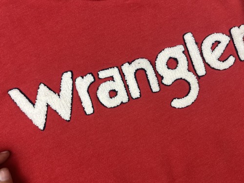 Wrangler Sweatshirt Herren Large rot Chenille Logo Rundhals Pullover gestreift - Bild 4 von 16