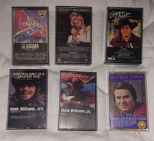 Country Music Vintage Cassette Tapes Lot Of 6 Kenny, Alabama, Hank Jr, Strait