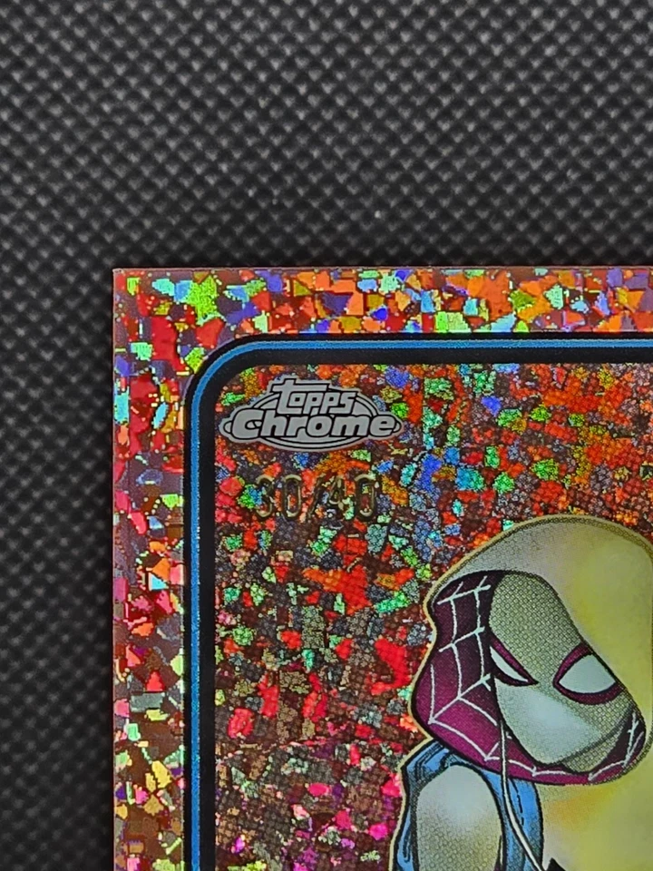 2025 Topps Chrome Marvel GHOST SPIDER Rose Gold Mini Diamonds 30/40 #29 - Image 2 of 4
