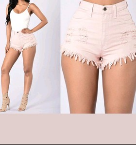 Damen Hohe Taille Shorts Jeans Hotpants Denim strentch Kurze Hose slim Sommer