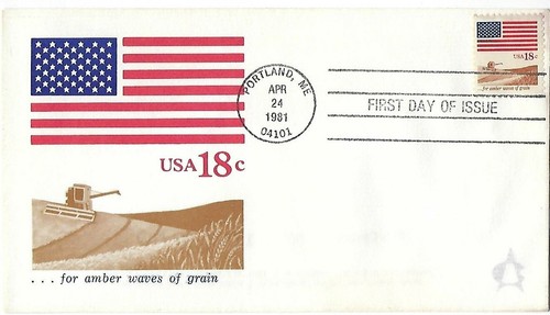 6 FDCs Flags, '81 America the Beautiful, SC#1890, '69 6c Coil, '88 25c old Glory