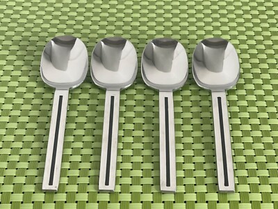 The Cellar CLF25 Stainless 4 Teaspoons Glossy Black Accent Flatware B37G