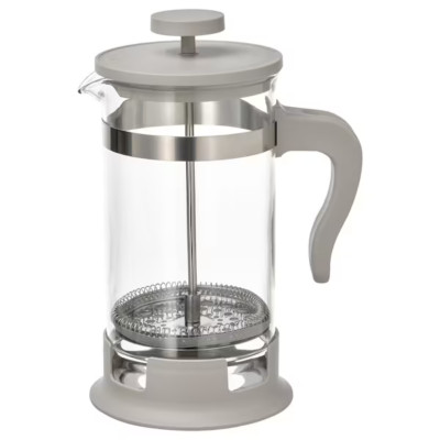IKEA UPPHETTA Coffee Tea Maker Glass Stainless Steel French Press Gray Beige NEW