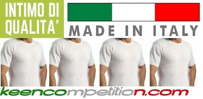 INTIMO DI QUALITÀ ★ 4 MAGLIE INTERNE UOMO MANICA CORTA MISTO LANA 80% MADE IN ITALY ★