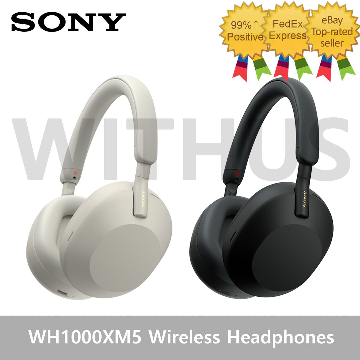 Sony WH1000XM5 Wireless Noise Cancelling Headphones Black/Platinum