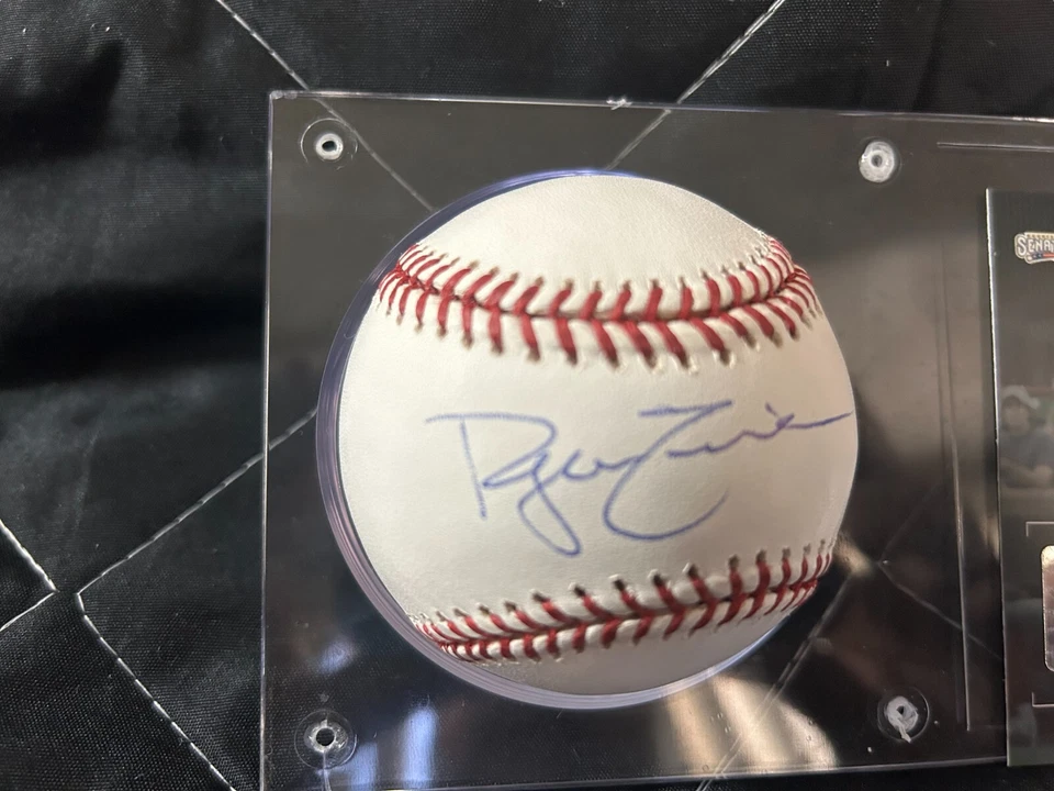 Cartão e beisebol Rawlings oficiais autografados por Ryan Zimmerman da MLB. Nationals - Imagem 2 de 2