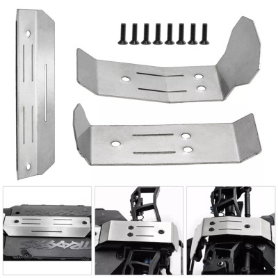 Stainless Steel Skid Plate Guard Chassis Armor Set For Traxxas Mini Maxx RC Car