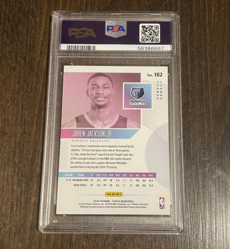 Jaren Jackson Jr 2018 Panini Status 182 PSA 10 RC Rookie Memphis Grizzlies - Foto 2 di 2
