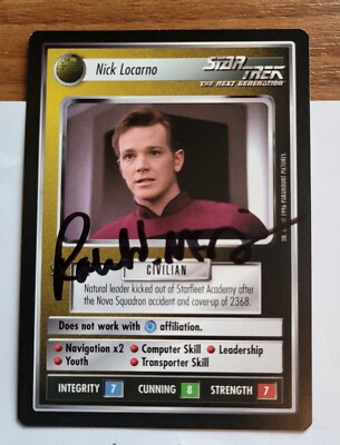 Star Trek CCG Q-Continuum Nick Locarno Signed by Robert Duncan McNeill