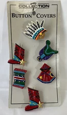 Vintage Western Express Button Covers Assorted Colors 6 Pack Chief Boots Saddle