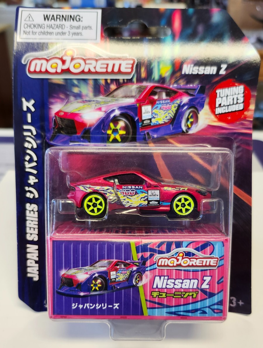 Majorette Japan Series Deluxe Cars Nissan Z in Pink w/Tuning Parts