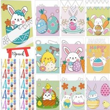 10 Set Easter Pre Drawn Canvas Painting Kit with Easels DIY Craft for Beginners