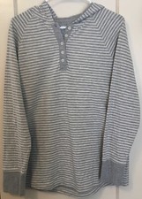 Duluth Trading Women s Lightweight Hoodie Size Large Gray Striped