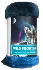 Wild Frontier Blanket 50x60 Wolfpack Plush Throw Soft Wildlife Wilderness