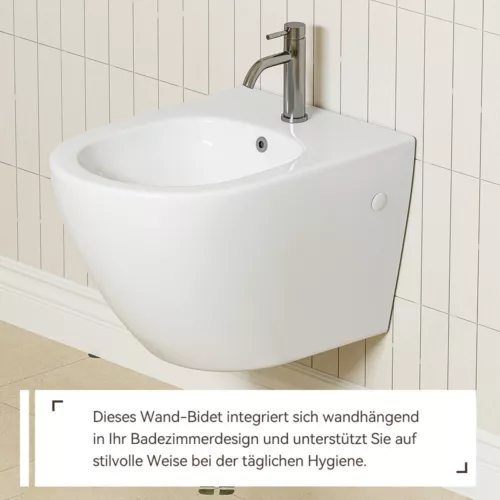 Wand Bidet Set oder Spülrandloses Hänge WC Toilette abnehmbar Soft Close Sitz - Bild 31 von 35