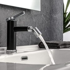 Water Faucet Stainless Steel Rotated Sprayer Black body Copper Casting Body