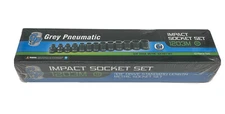 Grey Pneumatic 13pc, 12pt, 3/8"dr Metric Impact Socket set w/case 7-19mm  #1203M