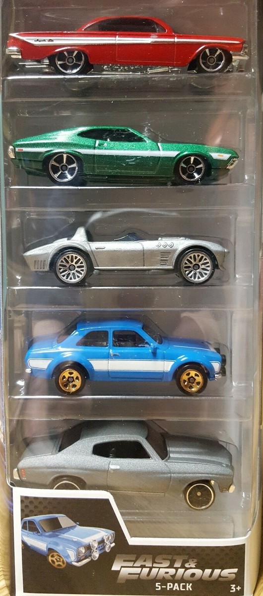 2018 Hot Wheels Fast And Furious 5 Car Gift Pack New 1:64 Scale