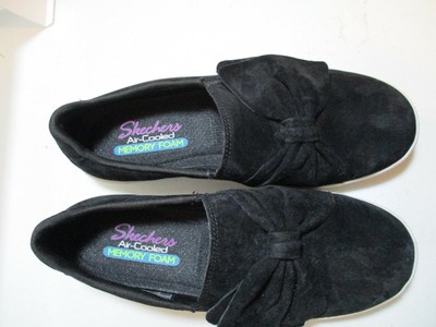 black leather memory foam shoes