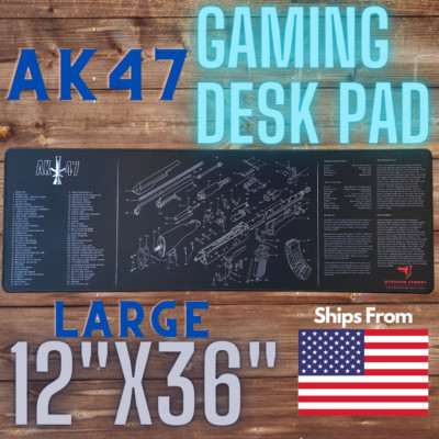 Extended Large AK-47 Gun Style Gaming Mouse Pad Computer Keyboard Mat XL