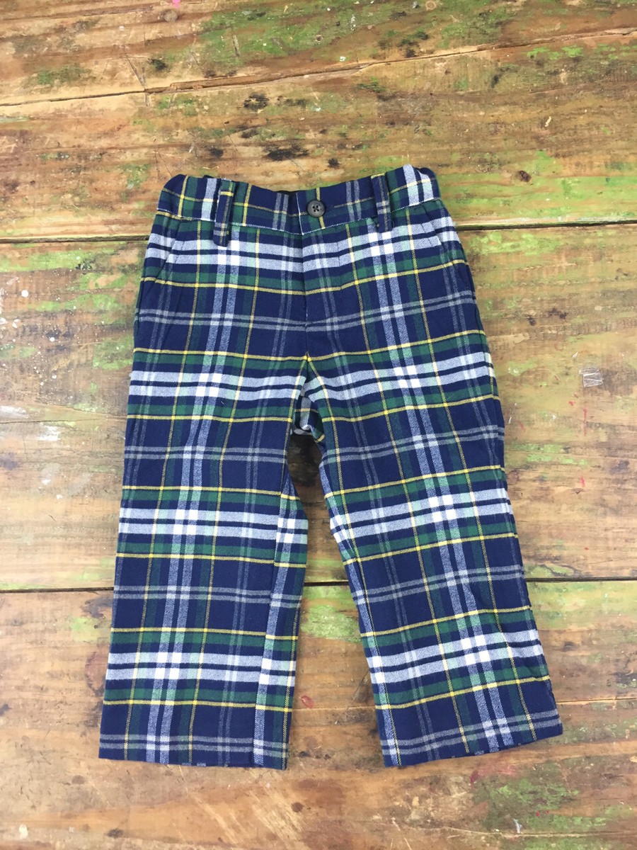 Janie Jack Tartan Plaid Holiday Pants Wool Boys Size 18-24 M